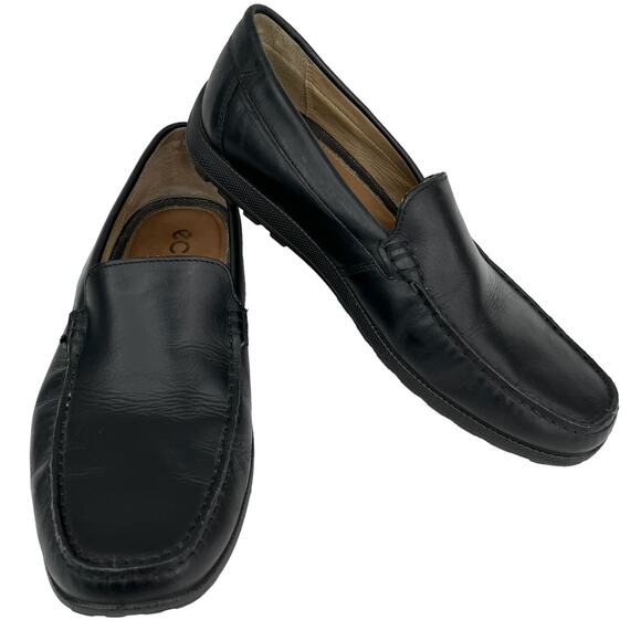 Ecco Moc Dip Classic Driving Loafers Shoes Black 41 7 Slip On main image 6